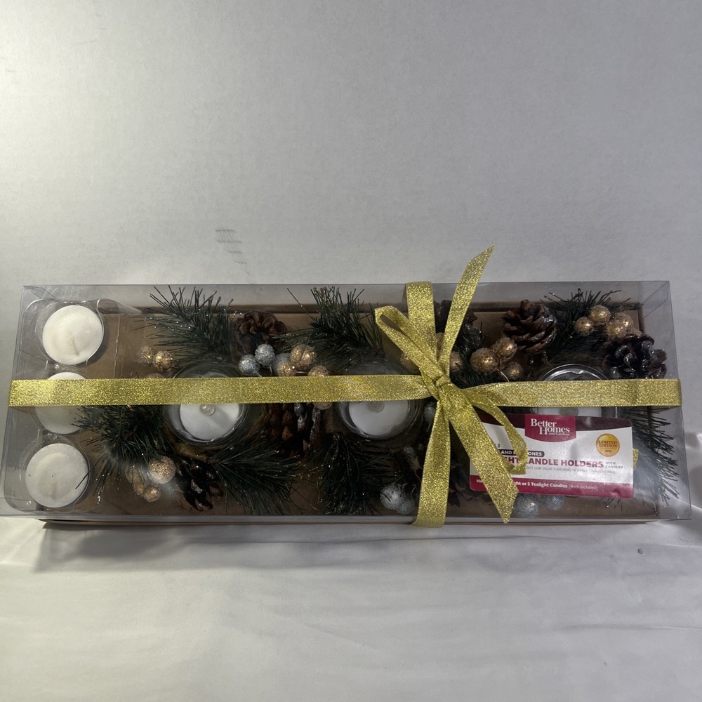 Better Homes Limited Edition 2013 Tealight Candle Holders Berries Pine Christmas
